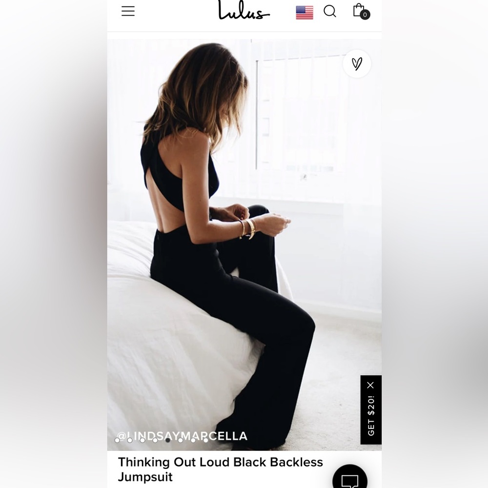 Lulus Thinking Out Loud Backless Jumpsuit, Black, Size XS